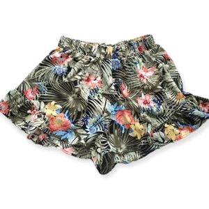 T. C. Ellis‎ tropical floral shorts green | S